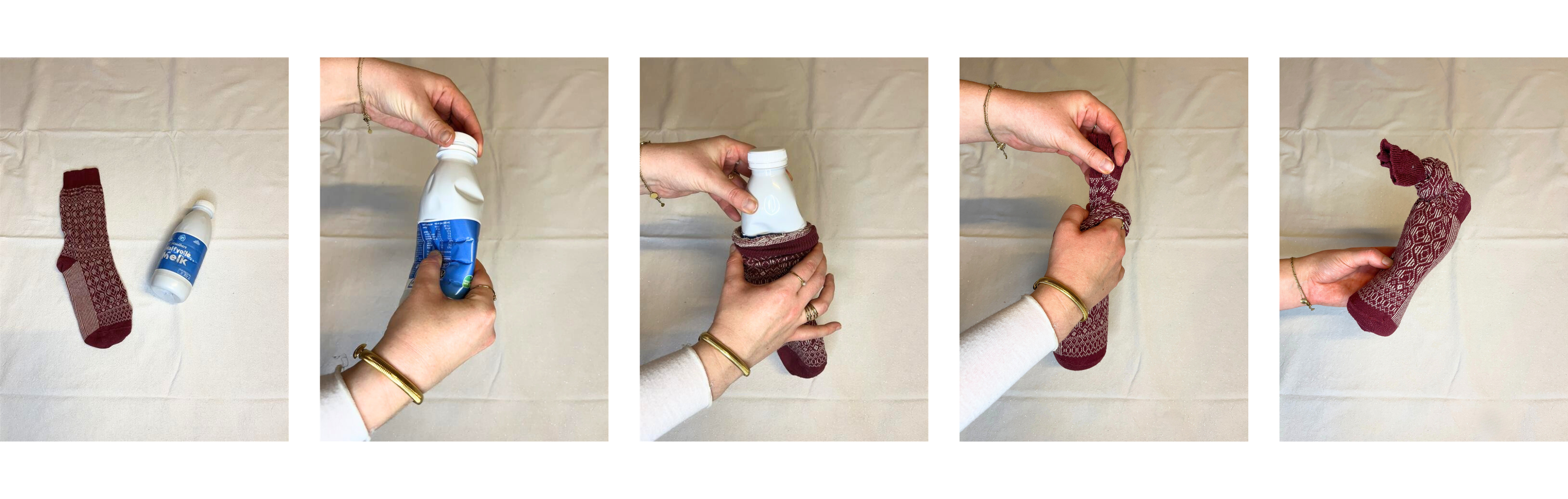 DIY-speeltjes voor honden: de krakende sokfles